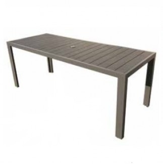 8773076-01 Durango Aluminum and Faux Teak Commercial Restaurant Hospitality Dining Outdoor rectangle 30Dx76xWx29H table